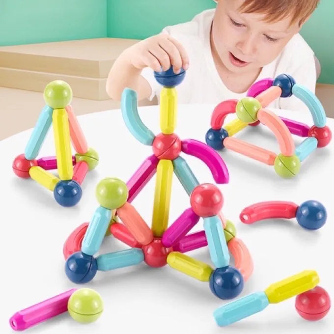 Magnetic Building Blocks Set Early Learning Magnetic Sticks Balls Assembling Game